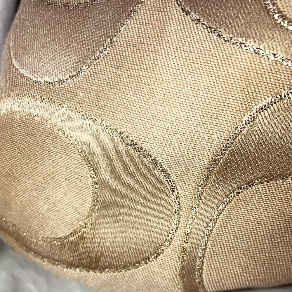 VTG Y2K COACH Poppy Glam Tote Bag in Gold Metallic Beige Clear Hang Tag 17890 - Picture 10 of 16